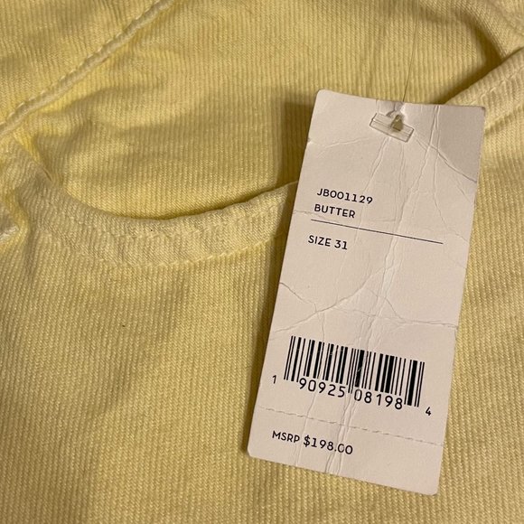 NWT J Brand Yellow Light Wash Sadey Slim Jeans - Picture 7 of 9